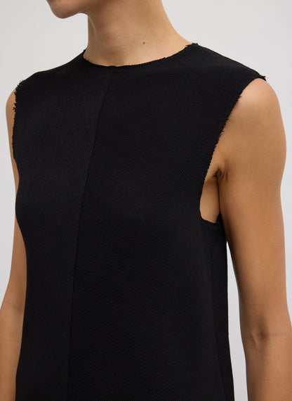 Viscose Plisse Sleeveless Bias Short Tunic Dress | Tibi Signature