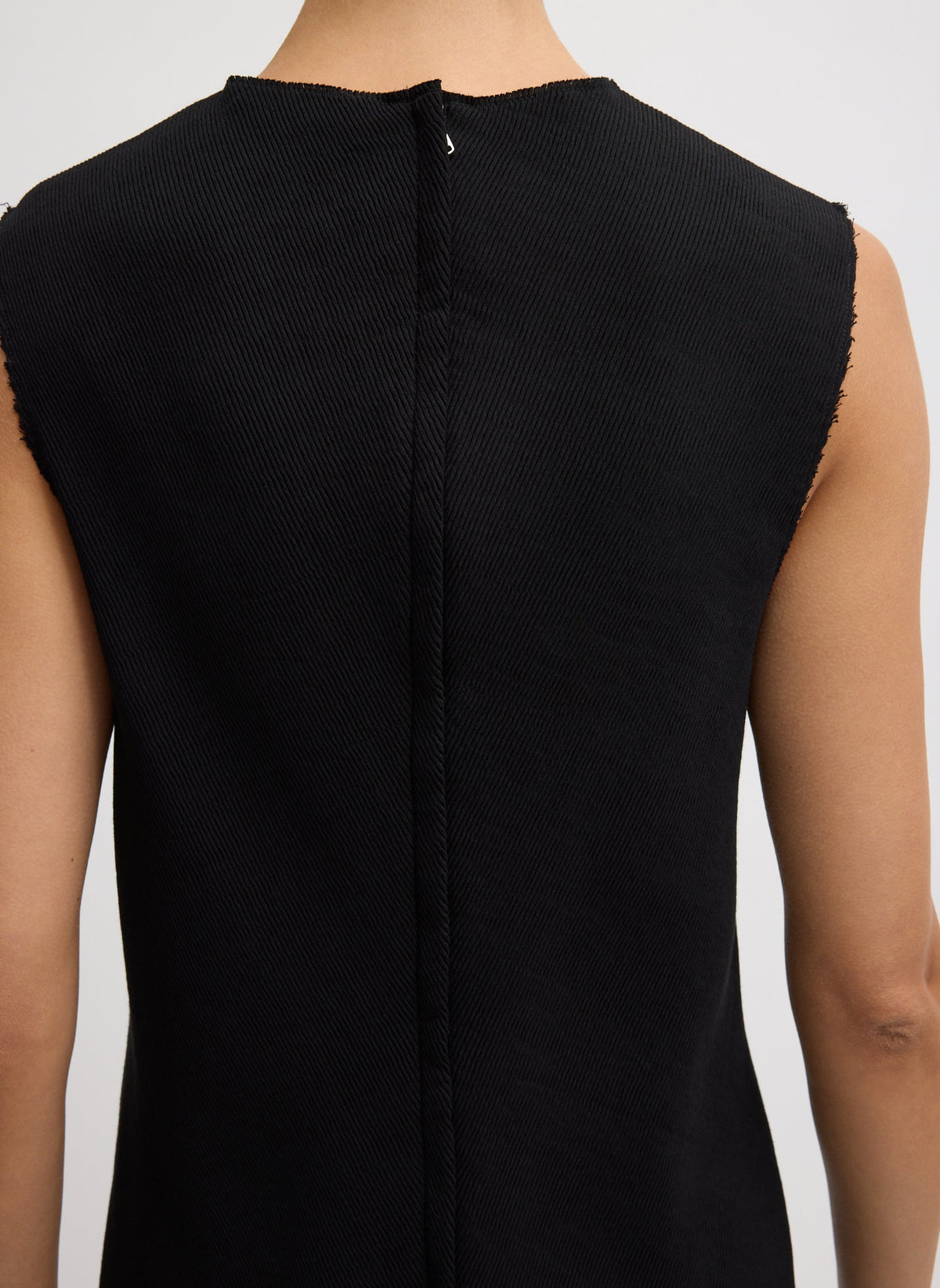 Viscose Plisse Sleeveless Bias Short Tunic Dress | Tibi Signature