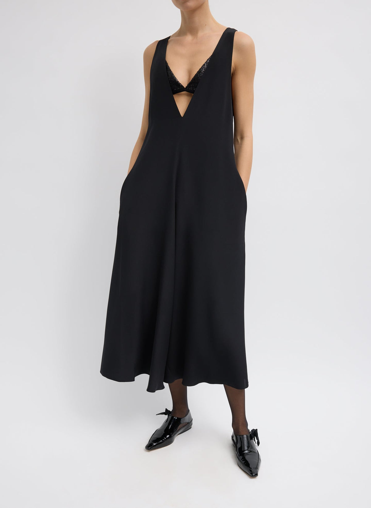 4-Ply Silk V-Neck Dress With Bra | Tibi Top Pick