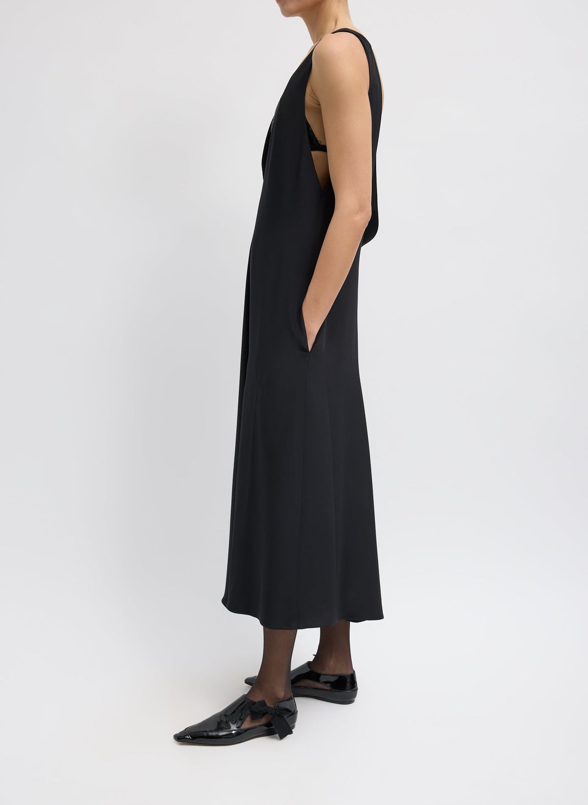 4-Ply Silk V-Neck Dress With Bra | Tibi Top Pick