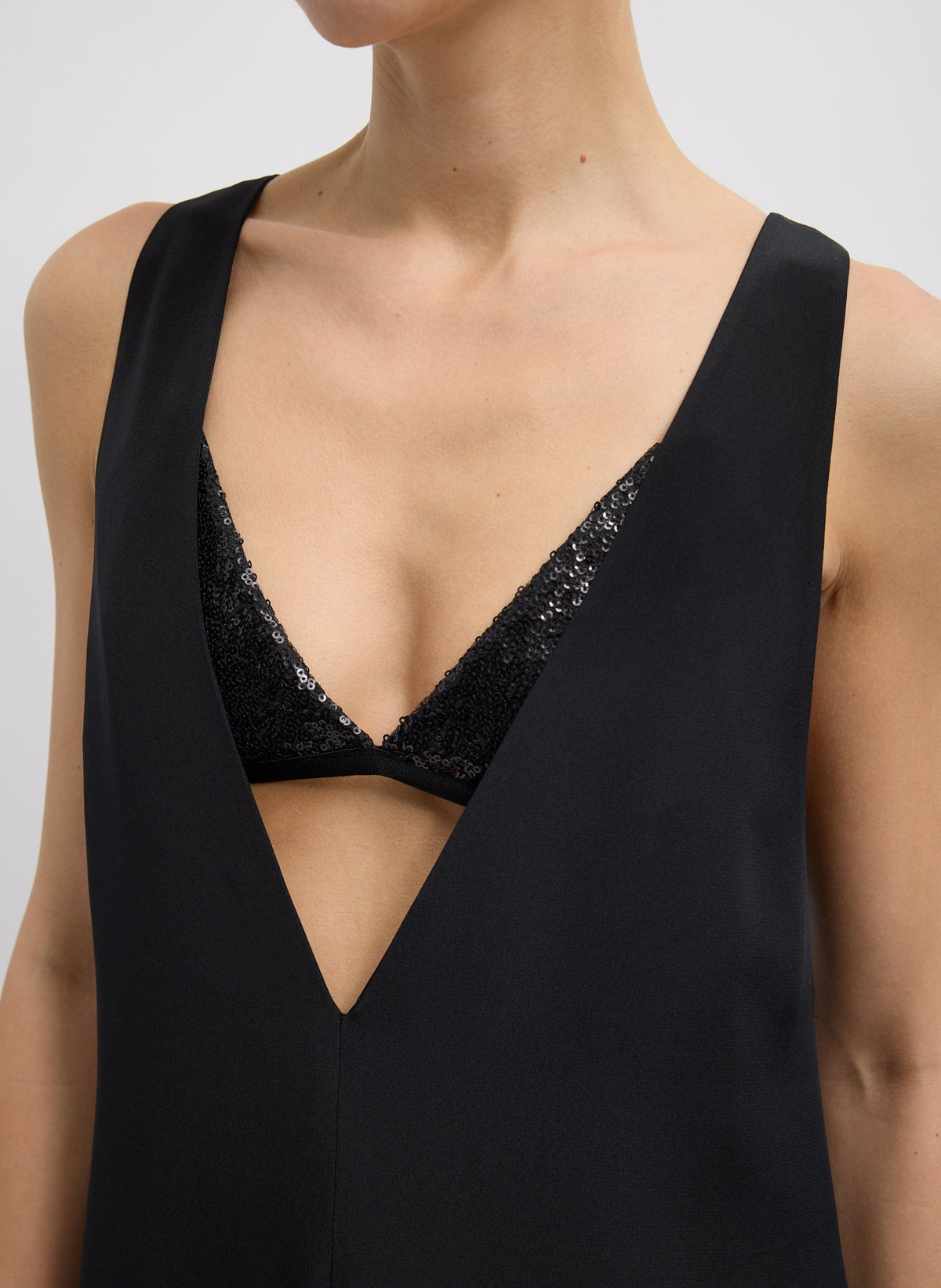 4-Ply Silk V-Neck Dress With Bra | Tibi Top Pick