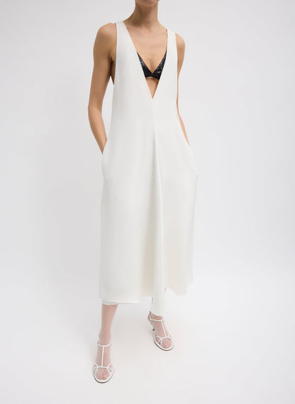 4-Ply Silk V-Neck Dress With Bra | Tibi Quality