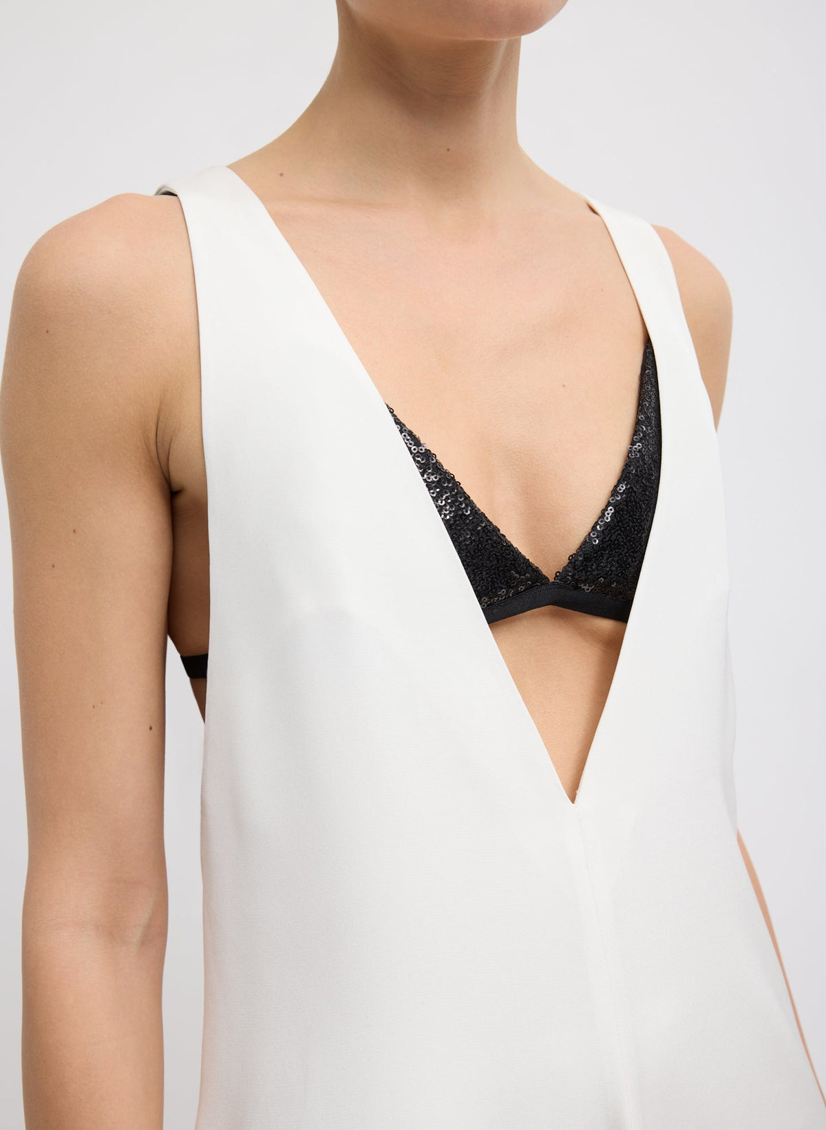4-Ply Silk V-Neck Dress With Bra | Tibi Quality