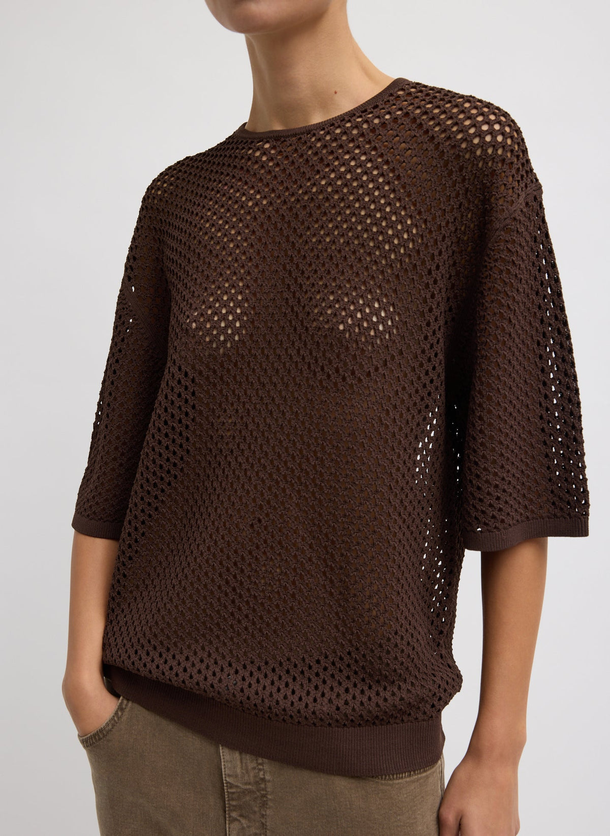 Crochet Netting Oversized Easy T-Shirt | Tibi Great Value