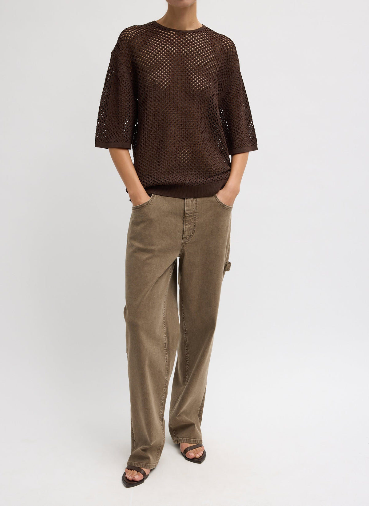 Crochet Netting Oversized Easy T-Shirt | Tibi Great Value