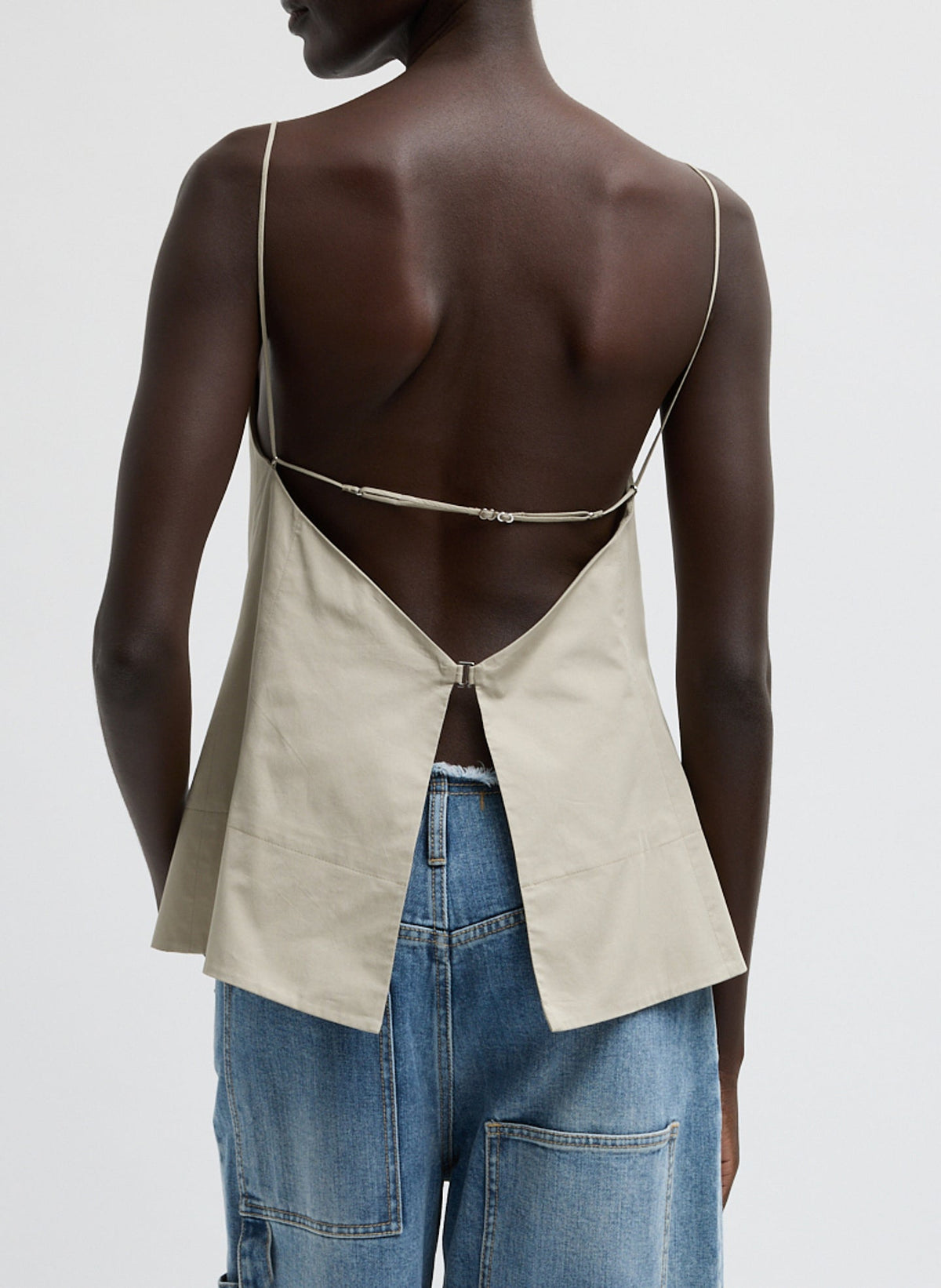 Eco Poplin Strappy Open Back Top | Tibi Hot Sale
