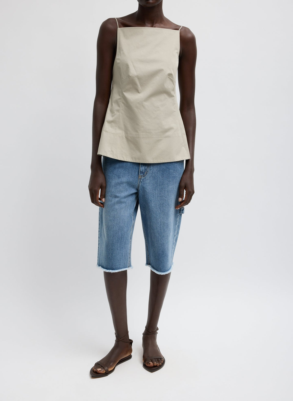 Eco Poplin Strappy Open Back Top | Tibi Hot Sale