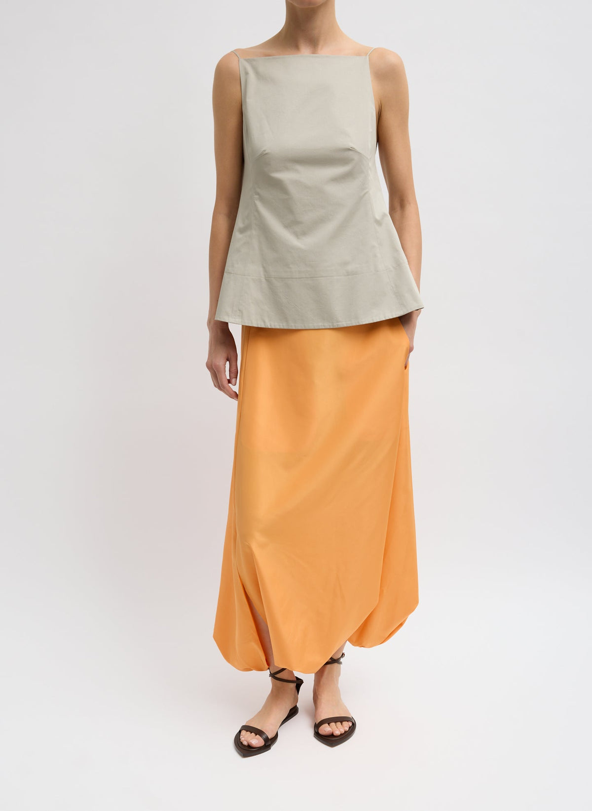 Eco Poplin Strappy Open Back Top | Tibi Hot Sale