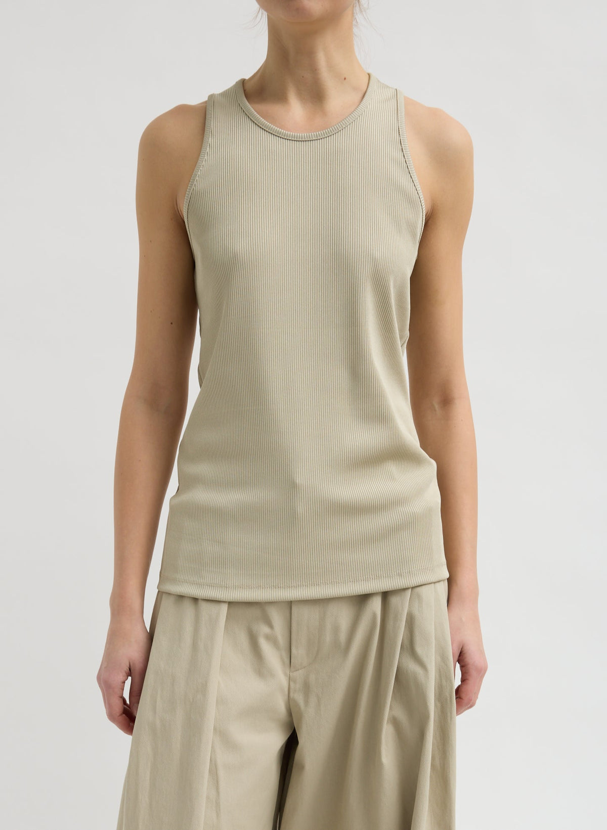 Stretch Luxe Ribbed Tank Top | Tibi Best Seller