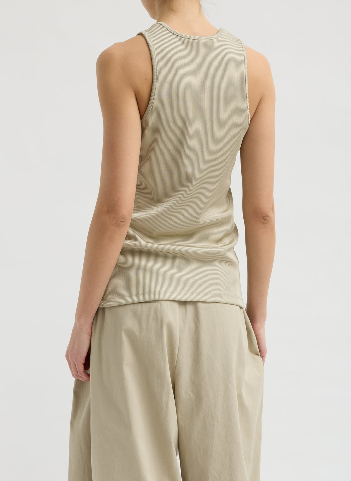 Stretch Luxe Ribbed Tank Top | Tibi Best Seller