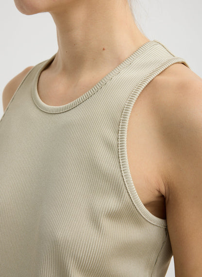 Stretch Luxe Ribbed Tank Top | Tibi Best Seller