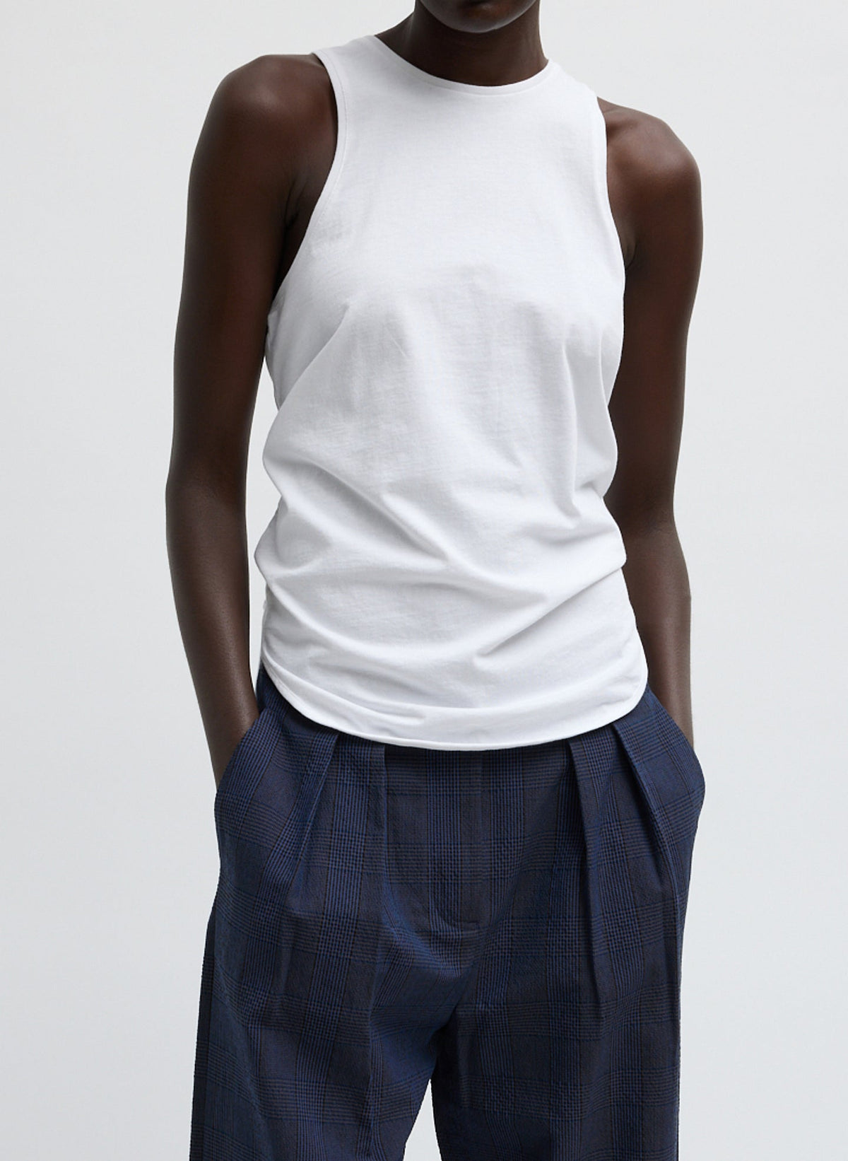 Shirred Back Tank | Tibi Great Value