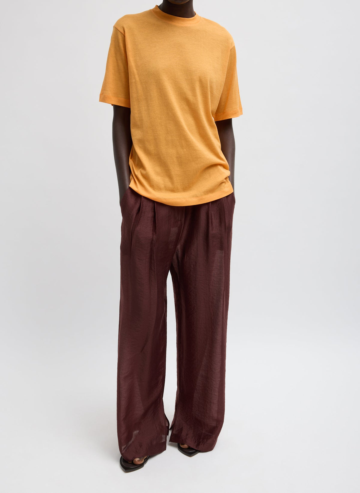 Sheer Crepe Knit Mock Unisex T-Shirt | Tibi Latest
