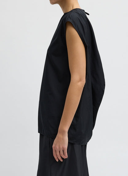 Summer Nylon Sleeveless Cocoon Top | Tibi Essential