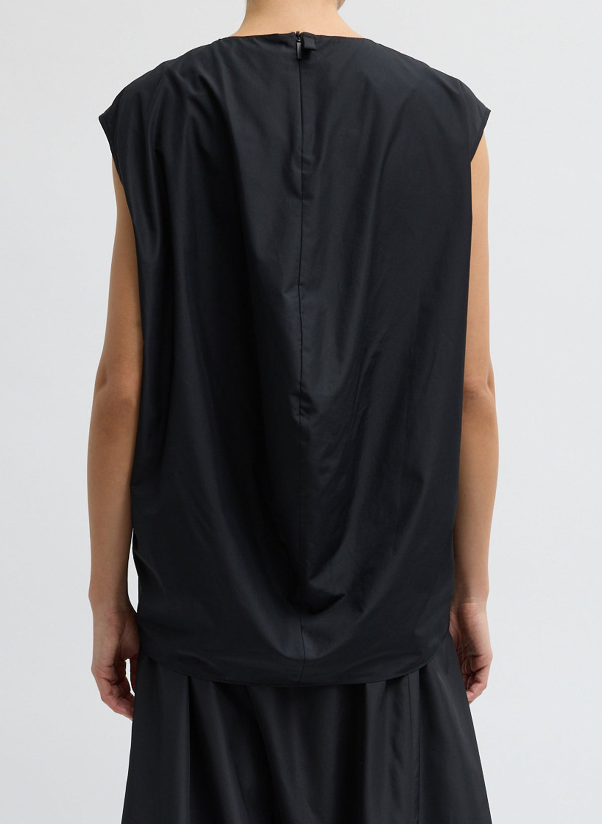 Summer Nylon Sleeveless Cocoon Top | Tibi Essential
