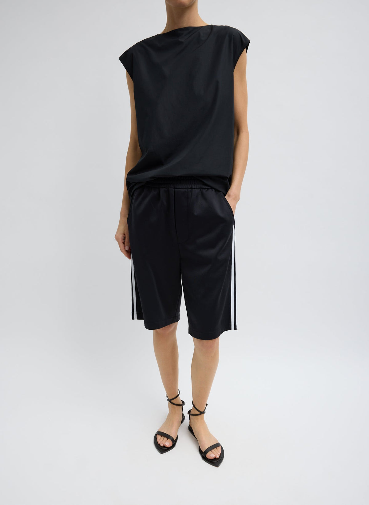 Summer Nylon Sleeveless Cocoon Top | Tibi Essential