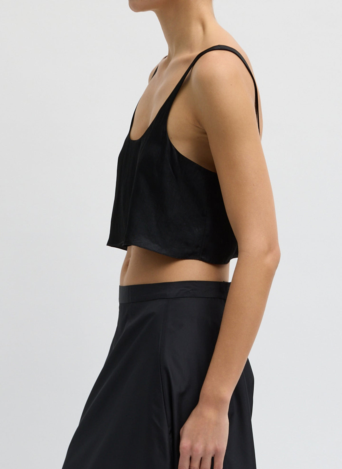 Summer Acetate Crinkle Cropped Tank | Tibi Trusted