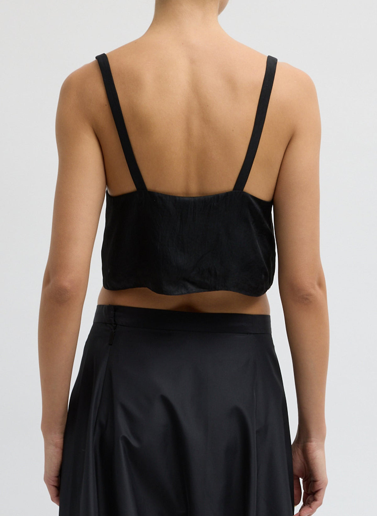 Summer Acetate Crinkle Cropped Tank | Tibi Trusted