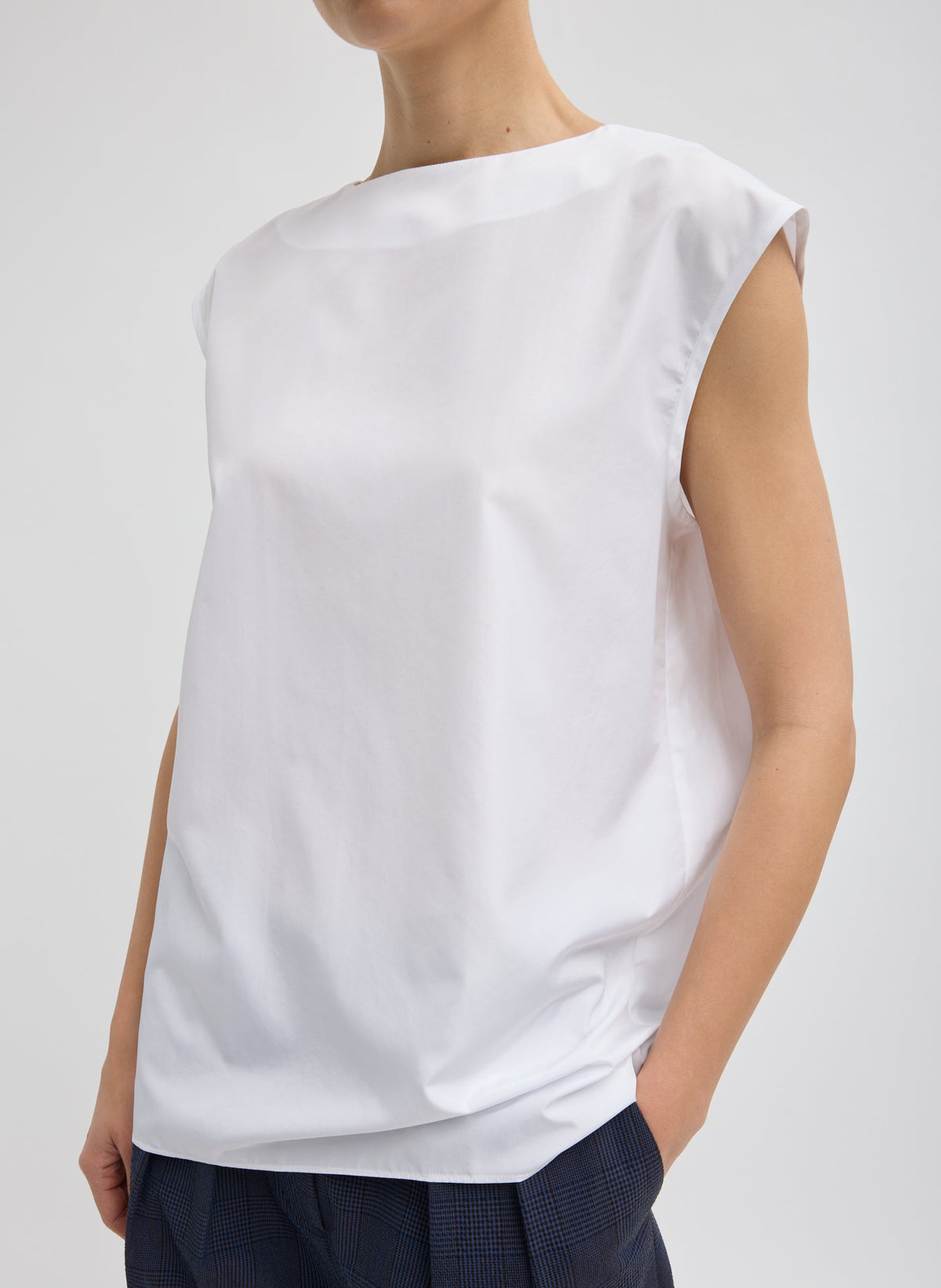 Summer Nylon Sleeveless Cocoon Top | Tibi Featured