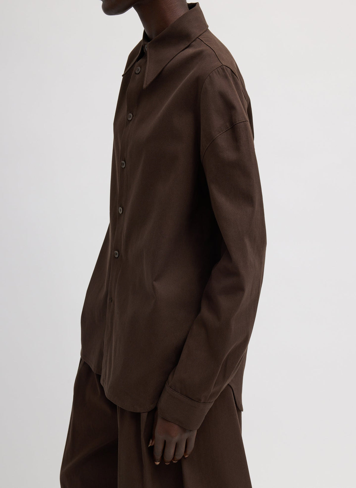 Luxe Spring Twill Hinged Shirt | Tibi Value