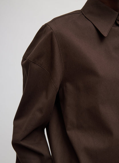 Luxe Spring Twill Hinged Shirt | Tibi Value