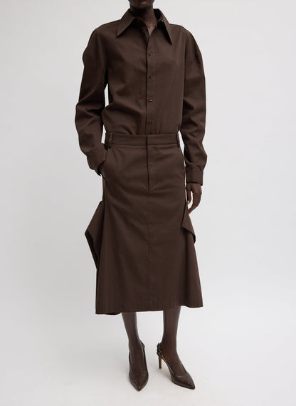 Luxe Spring Twill Hinged Shirt | Tibi Value