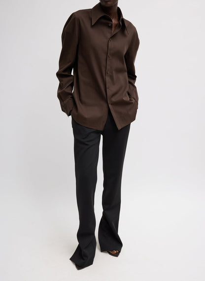 Luxe Spring Twill Hinged Shirt | Tibi Value