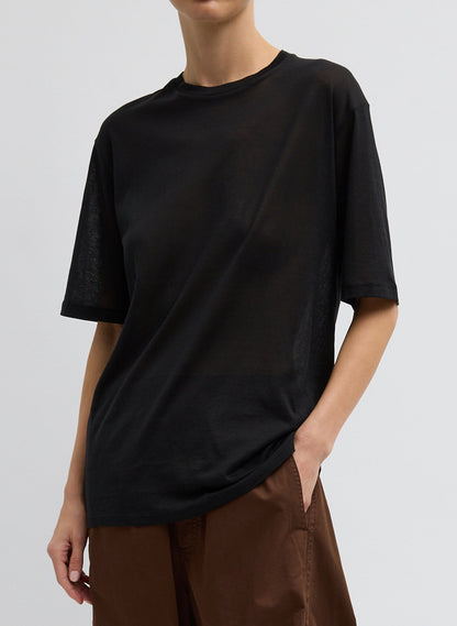 Sheer Crepe Knit Mock Unisex T-Shirt | Tibi Featured