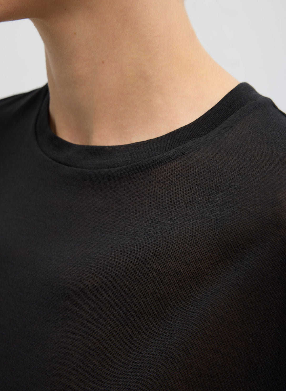 Sheer Crepe Knit Mock Unisex T-Shirt | Tibi Featured