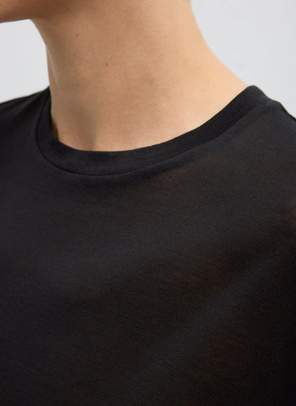 Sheer Crepe Knit Mock Unisex T-Shirt | Tibi Featured