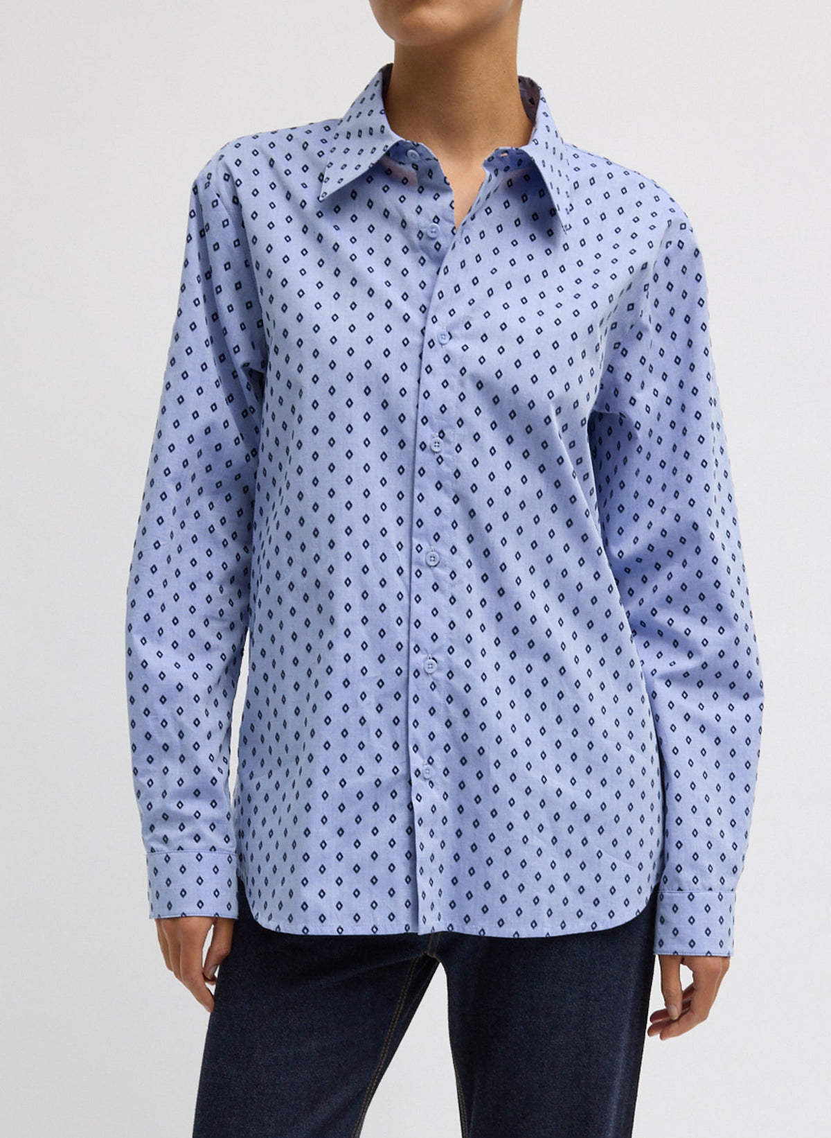 Flocked Oxford Classic Men's Shirt | Tibi Essential