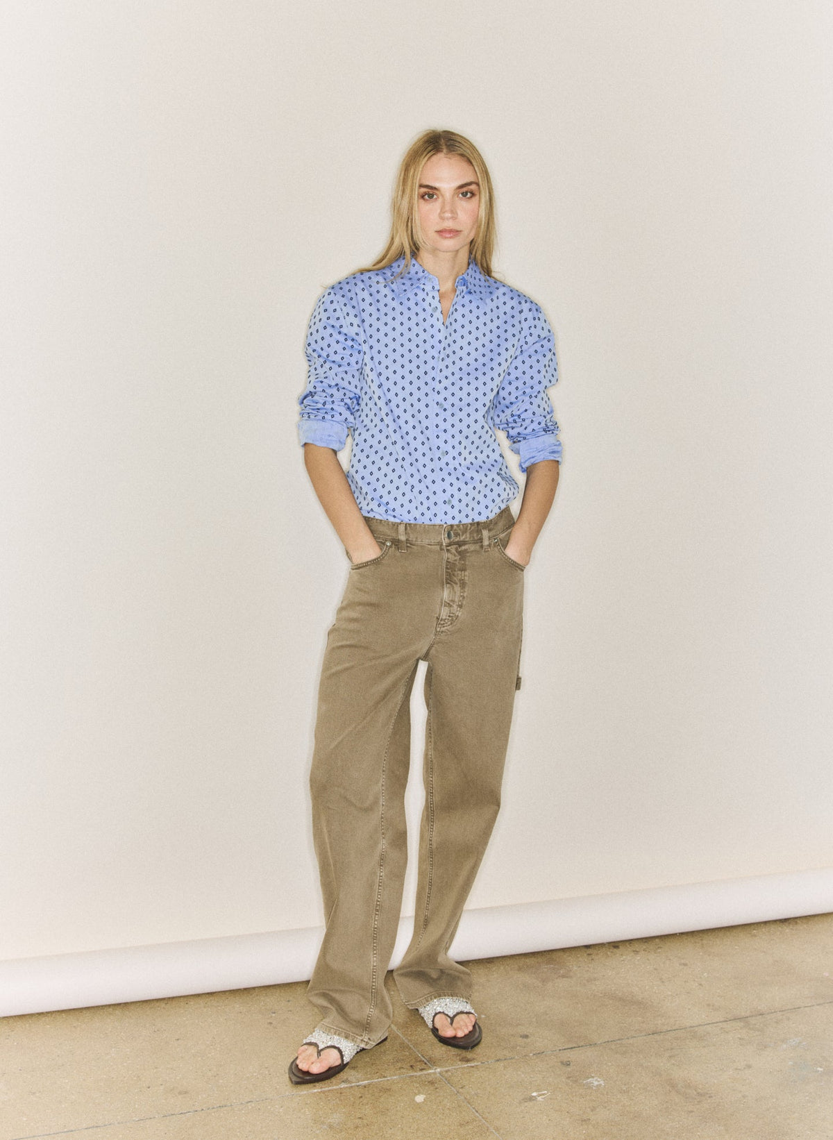 Flocked Oxford Classic Men's Shirt | Tibi Essential