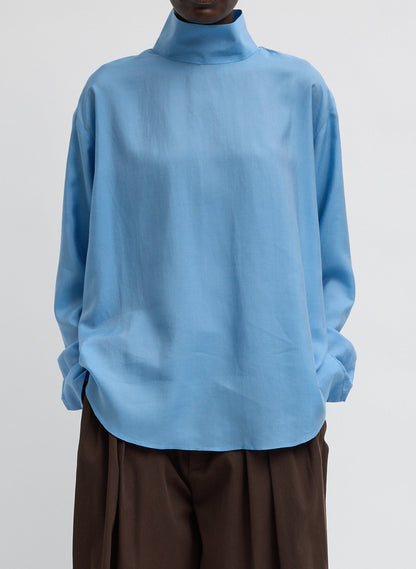 Ultra Light Silk Tencel Funnel Neck Shirt | Tibi Best Price