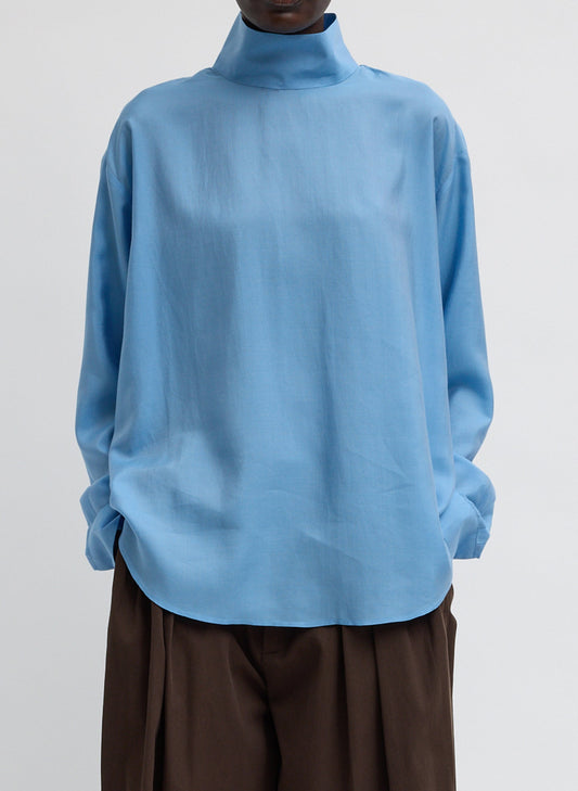 Ultra Light Silk Tencel Funnel Neck Shirt | Tibi Best Price