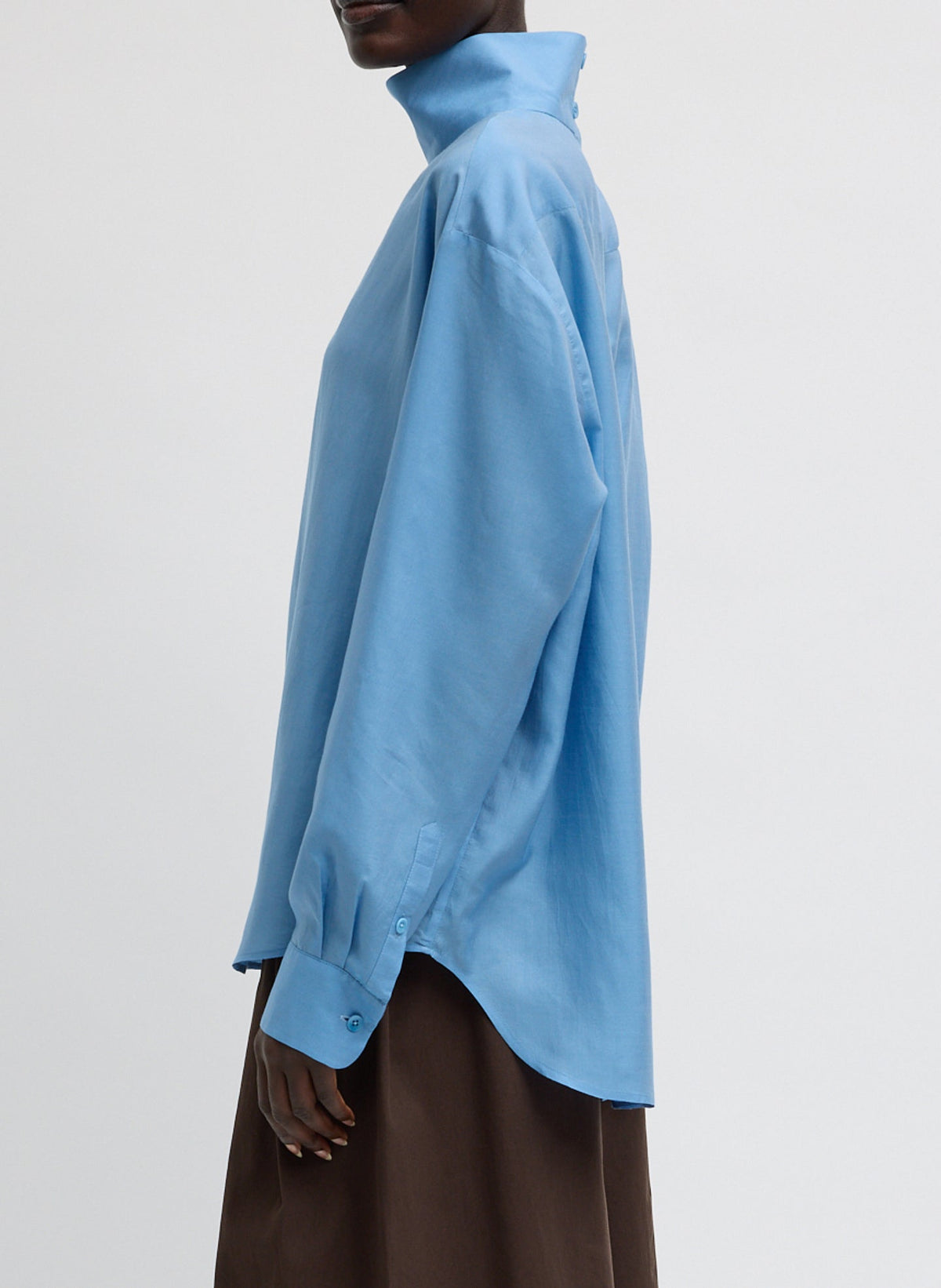 Ultra Light Silk Tencel Funnel Neck Shirt | Tibi Best Price