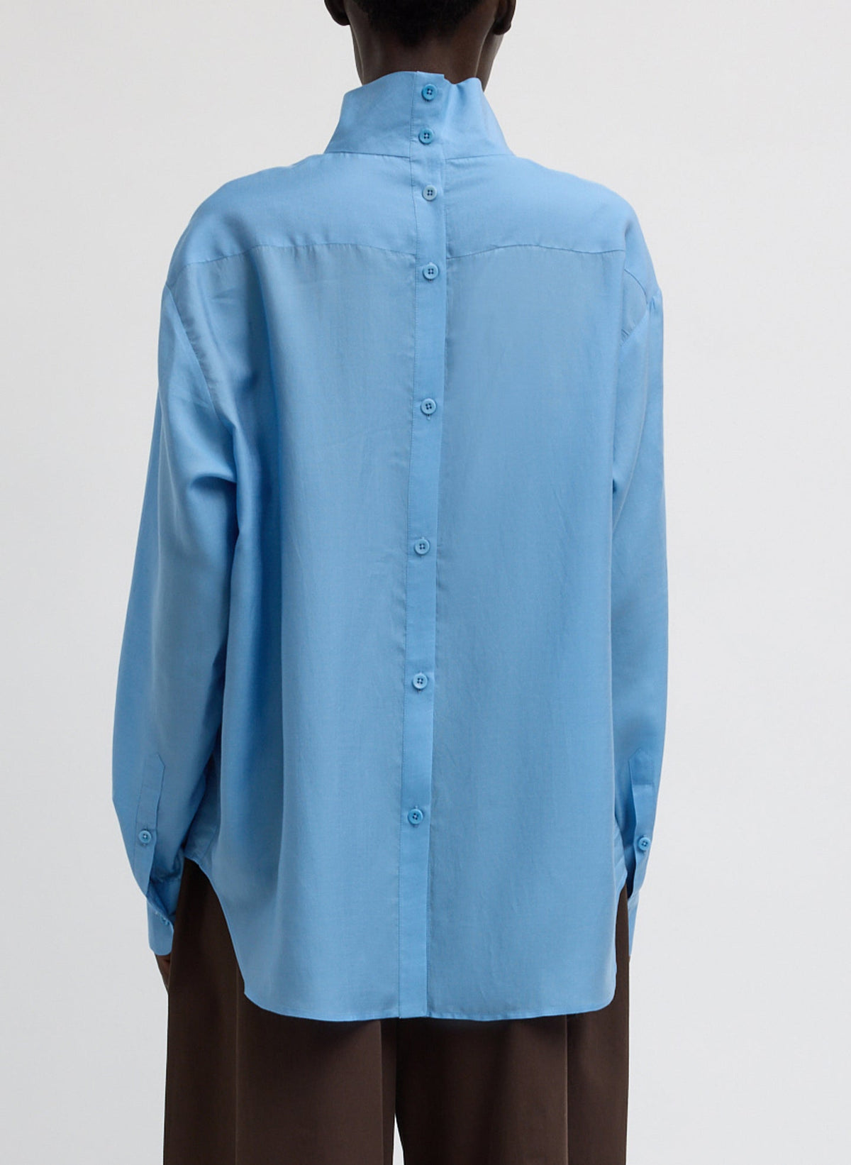 Ultra Light Silk Tencel Funnel Neck Shirt | Tibi Best Price