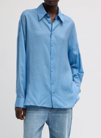 Ultra Light Silk Tencel Oversized Shirt | Tibi Essential
