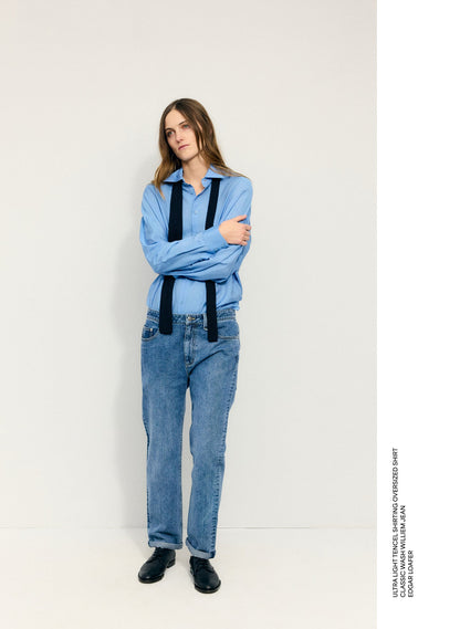 Ultra Light Silk Tencel Oversized Shirt | Tibi Essential