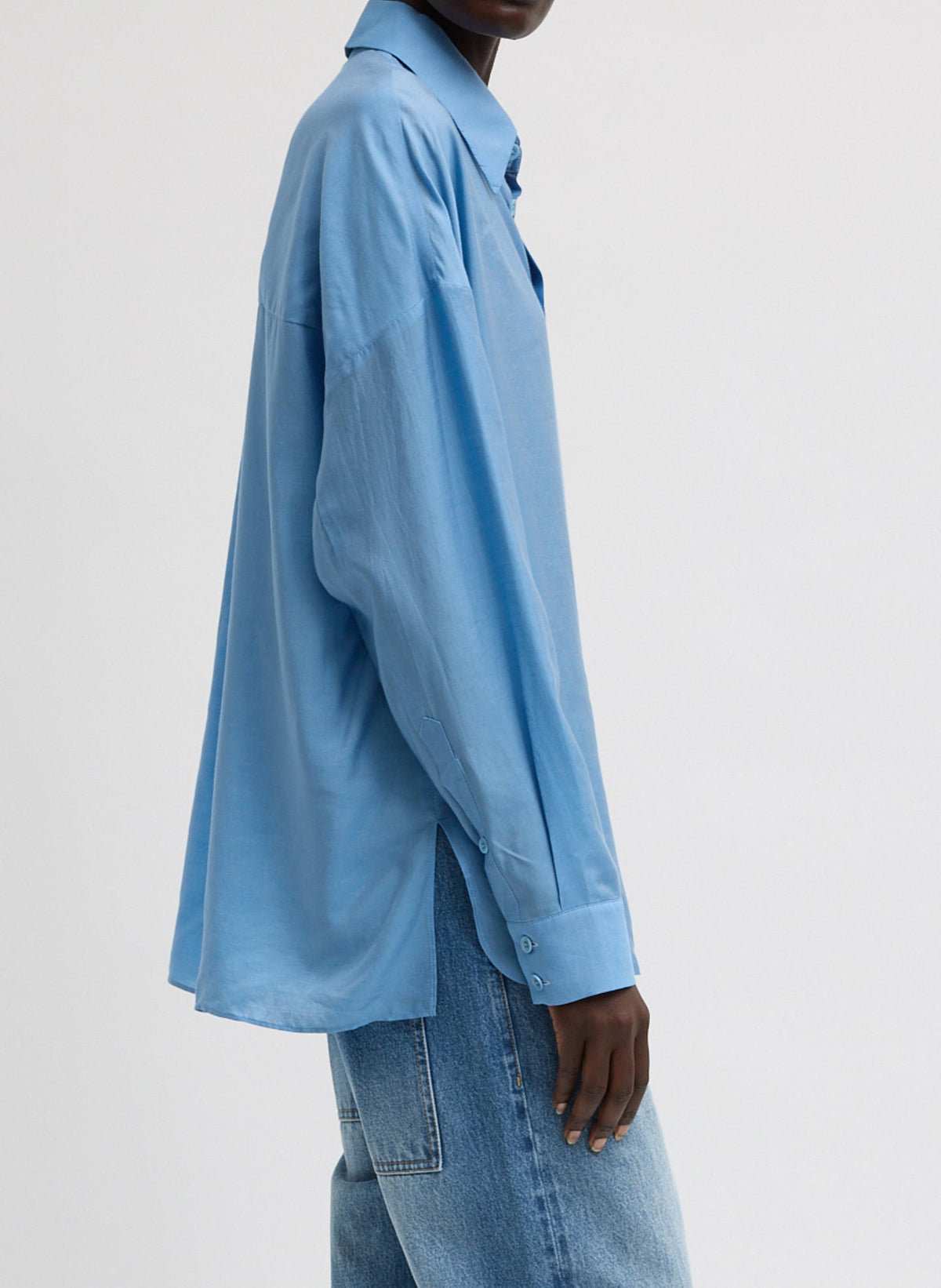 Ultra Light Silk Tencel Oversized Shirt | Tibi Essential