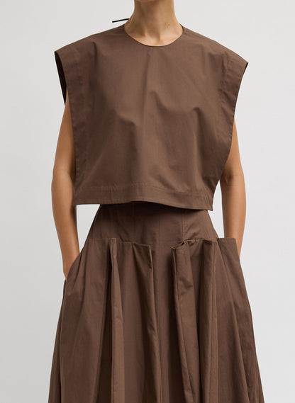 Compact Eco Poplin Cropped Square Top | Tibi Great Value