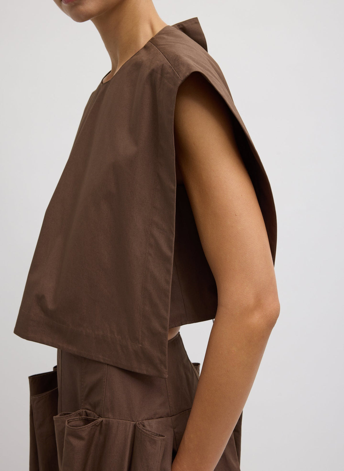Compact Eco Poplin Cropped Square Top | Tibi Great Value