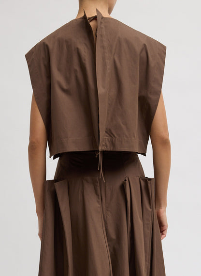 Compact Eco Poplin Cropped Square Top | Tibi Great Value