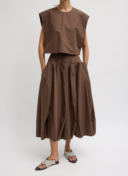 Compact Eco Poplin Cropped Square Top | Tibi Great Value