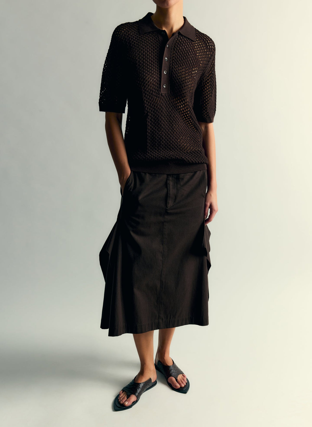 Crochet Netting Slim Polo | Tibi Deals