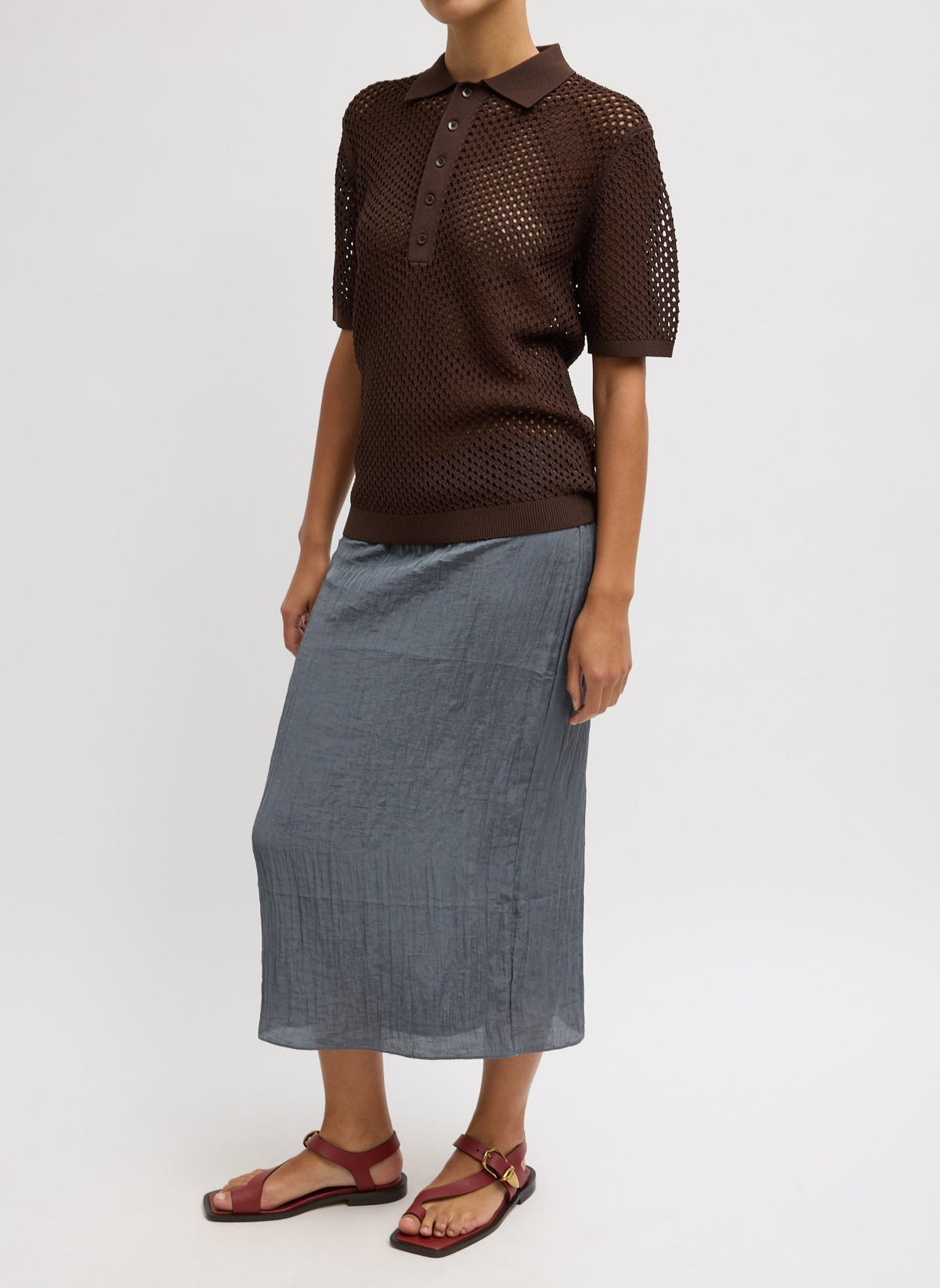 Crochet Netting Slim Polo | Tibi Deals