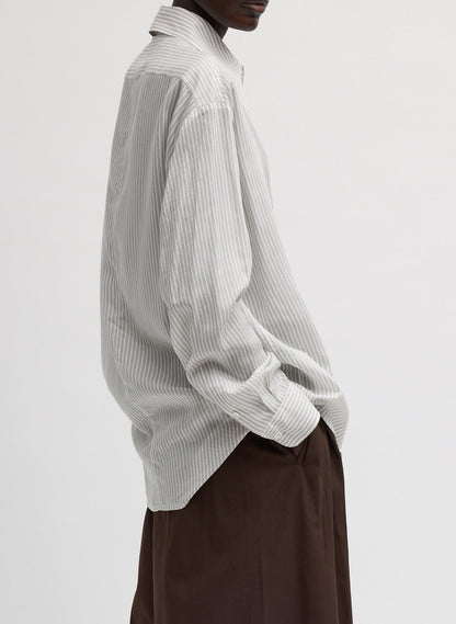 Ultra Light Silk Tencel Striped Pintucked Shirt | Tibi Featured