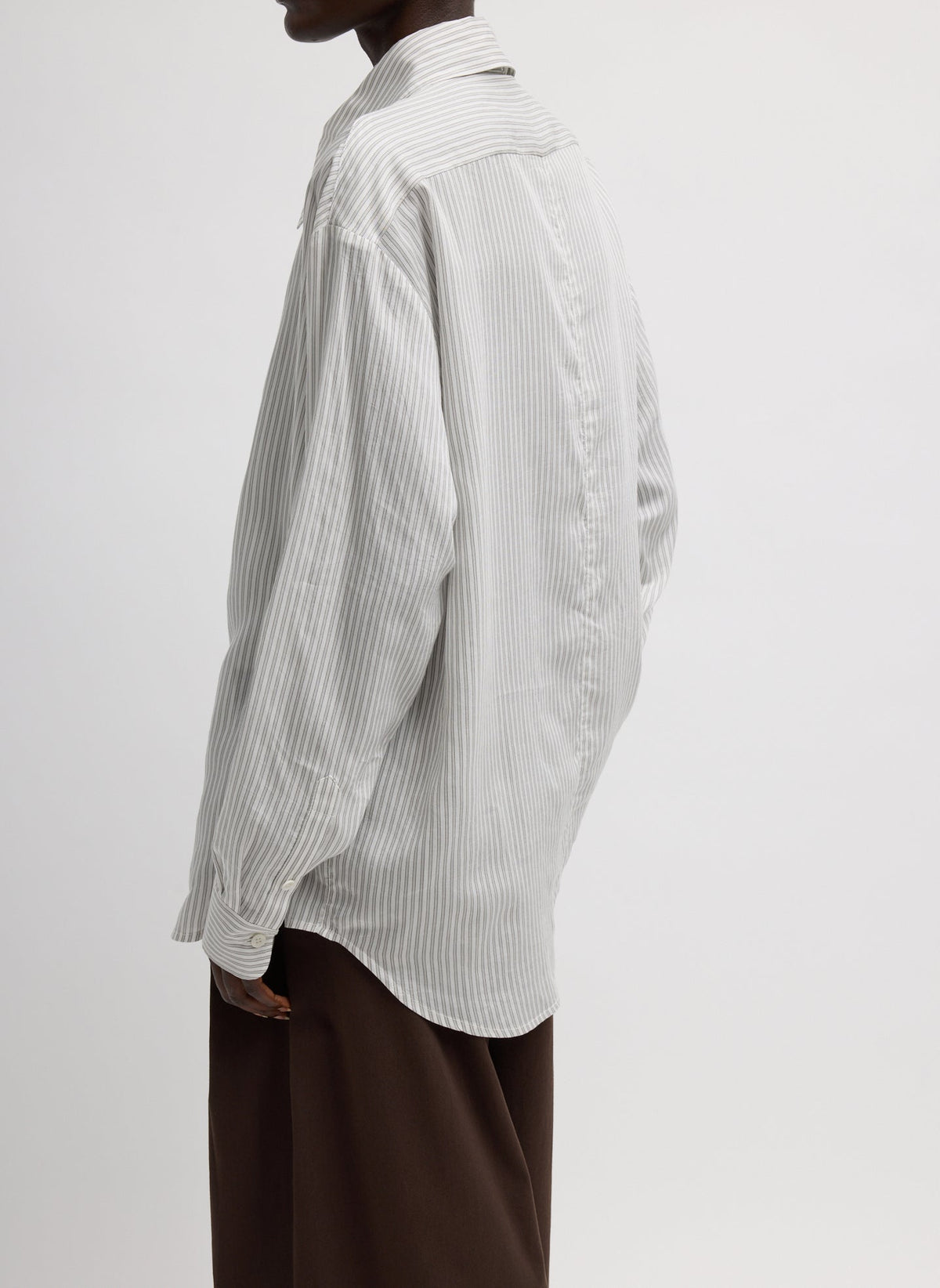 Ultra Light Silk Tencel Striped Pintucked Shirt | Tibi Featured