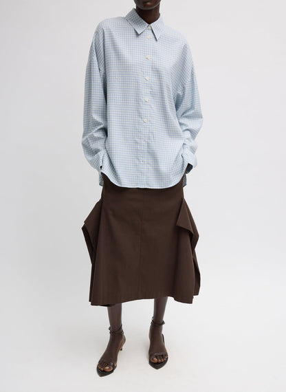 Luxe Spring Twill Tucked Pleat Skirt | Tibi Signature