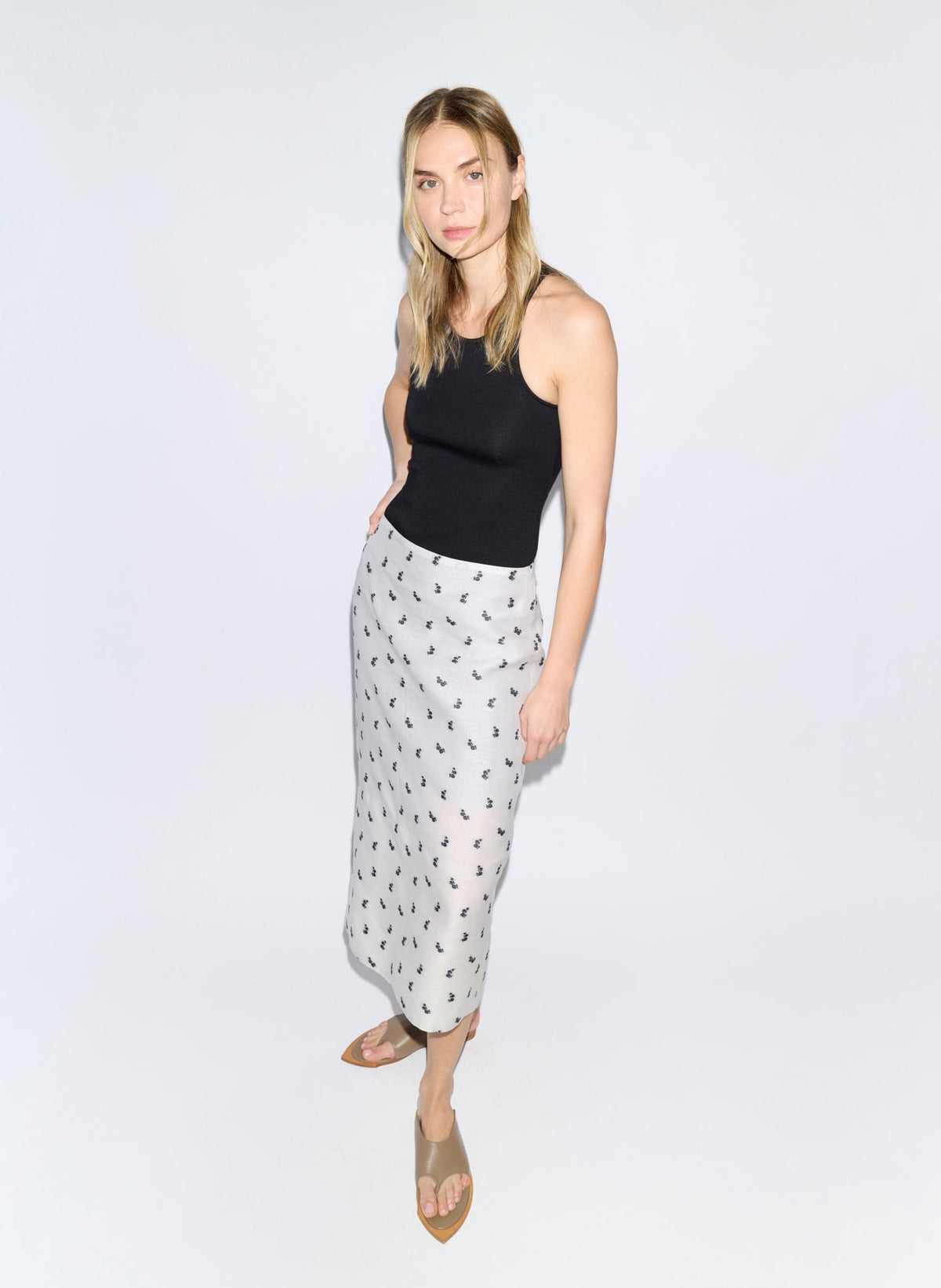 Silk Gazar Jacquard Pencil Skirt | Tibi Premium