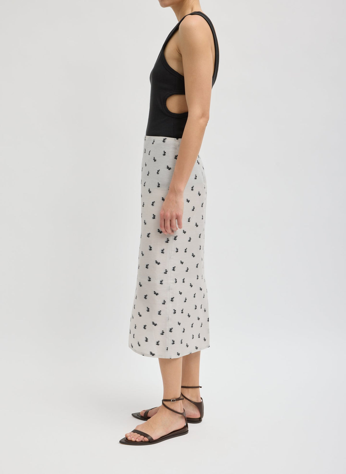 Silk Gazar Jacquard Pencil Skirt | Tibi Premium